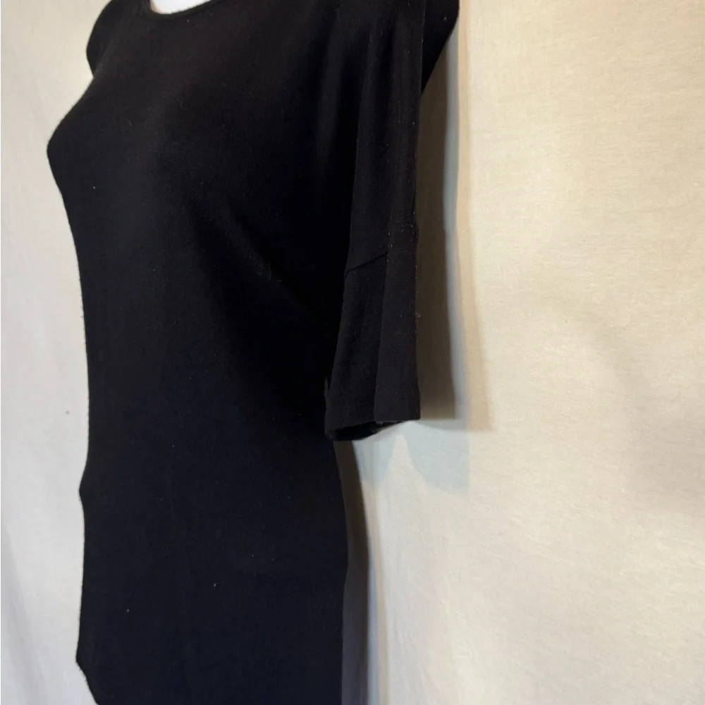 A-130 Donna Karan Sleepwear Black Short Sleeve Pajama Top‎ Size L